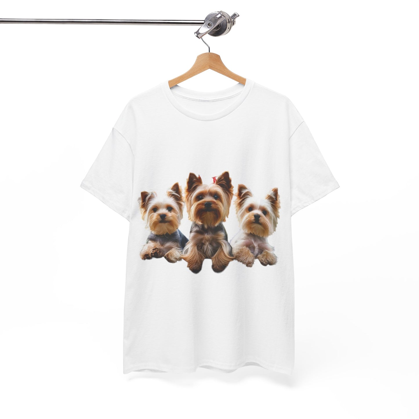 Unisex Heavy Cotton Tee - 3 Yorkshire Terrier