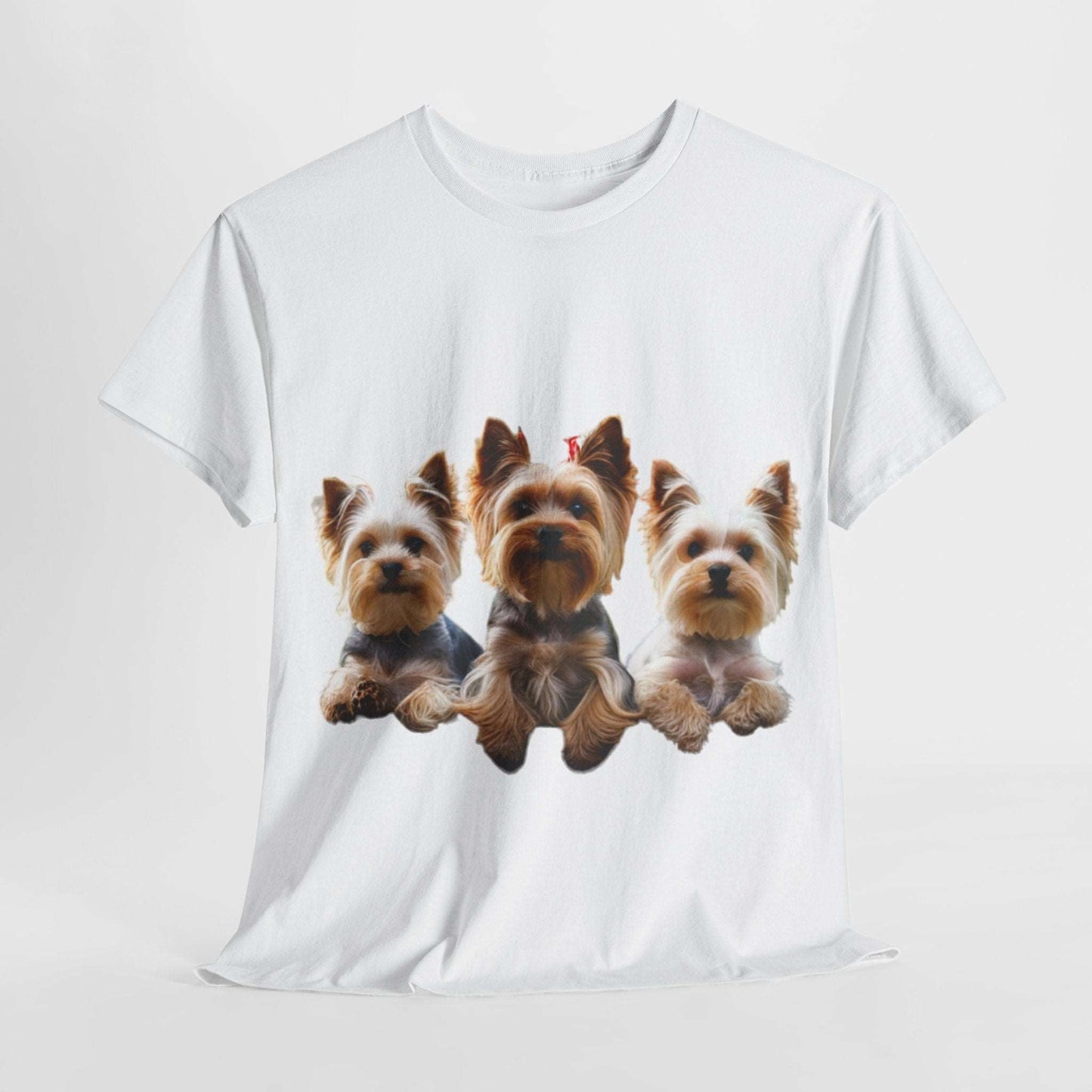 Unisex Heavy Cotton Tee - 3 Yorkshire Terrier