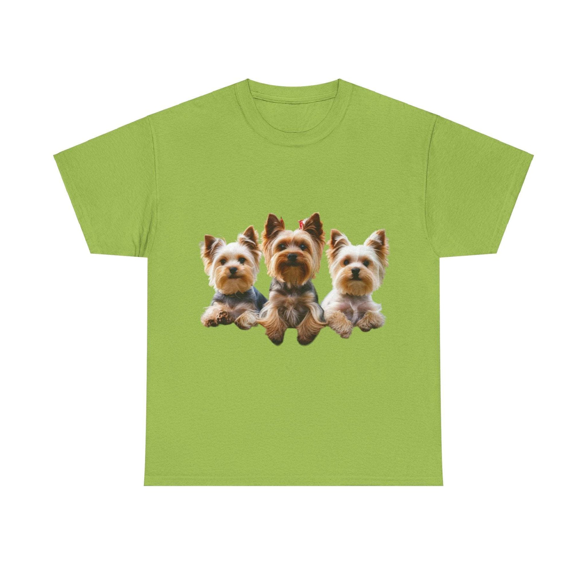 Unisex Heavy Cotton Tee - 3 Yorkshire Terrier