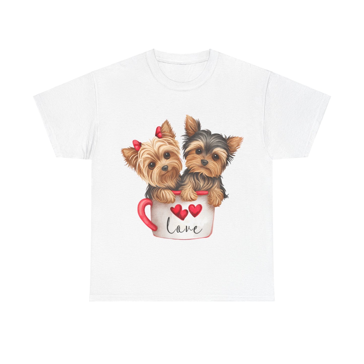 Cute Dog Lover Unisex Heavy Cotton Tee - Design 'Love'