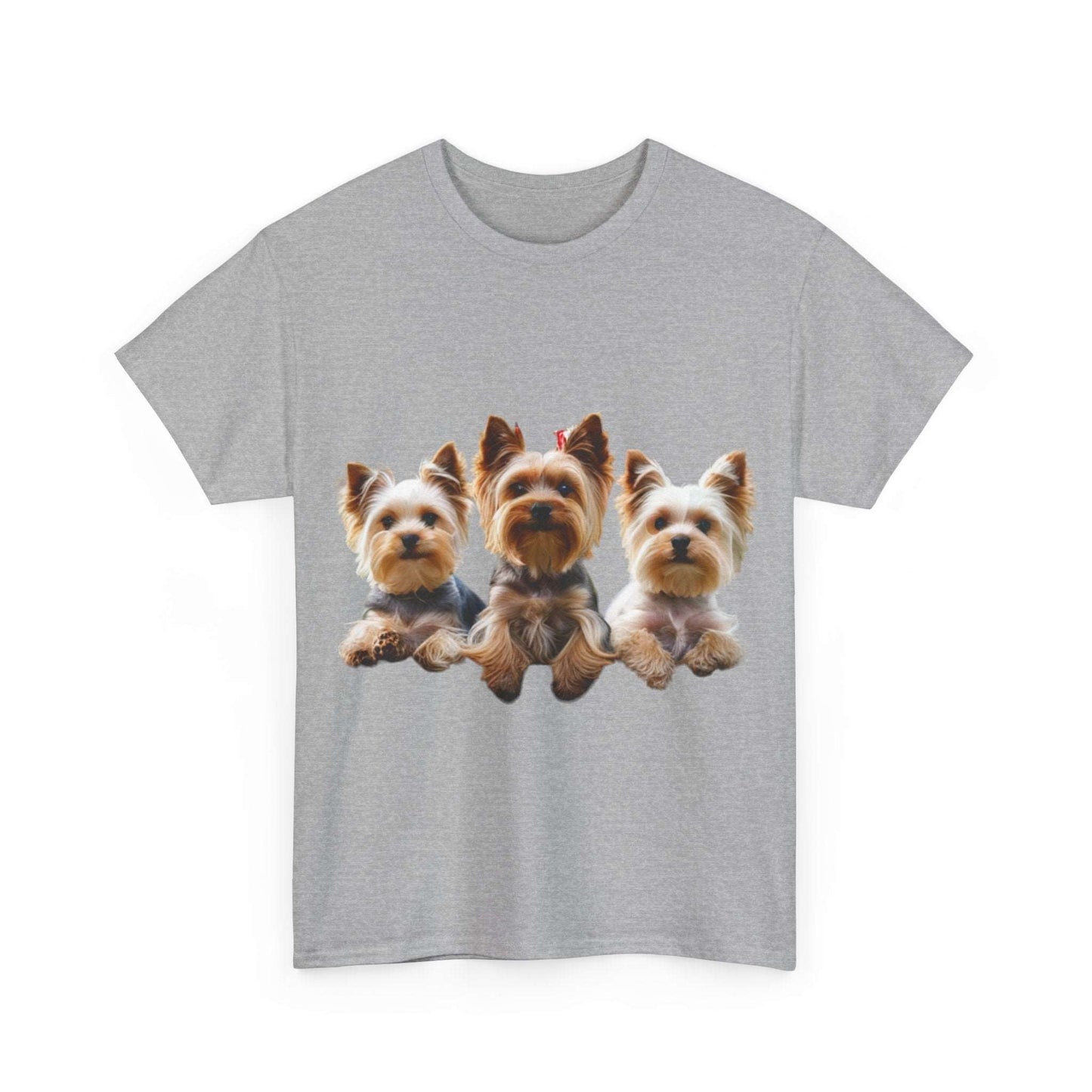 Unisex Heavy Cotton Tee - 3 Yorkshire Terrier