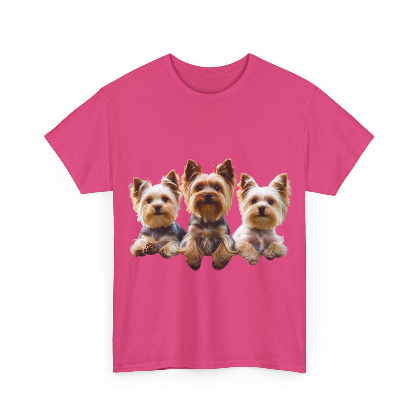 Unisex Heavy Cotton Tee - 3 Yorkshire Terrier