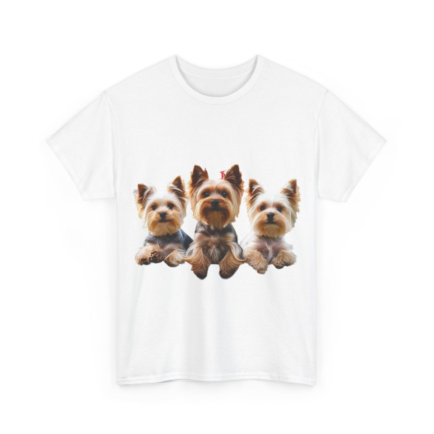 Unisex Heavy Cotton Tee - 3 Yorkshire Terrier