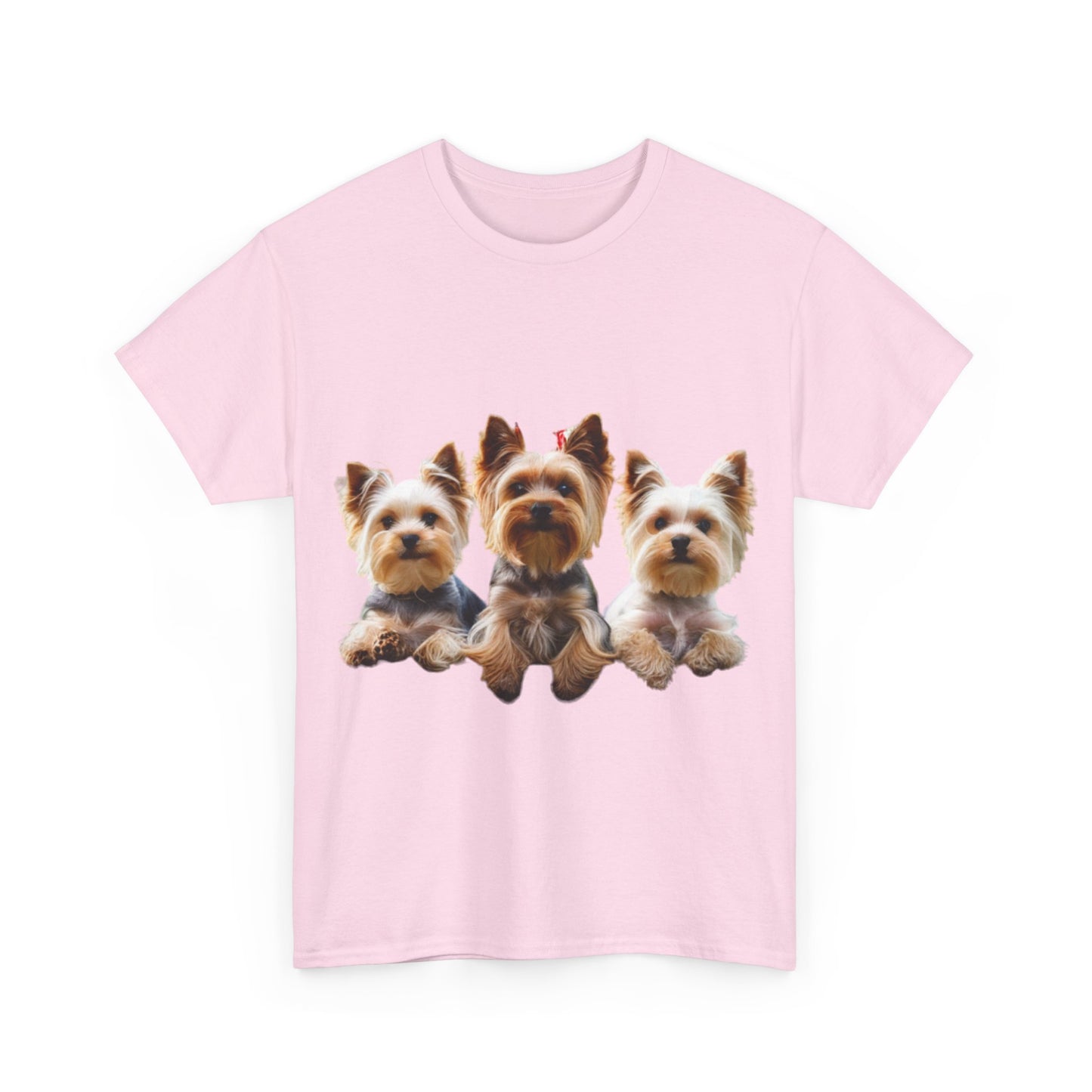 Unisex Heavy Cotton Tee - 3 Yorkshire Terrier