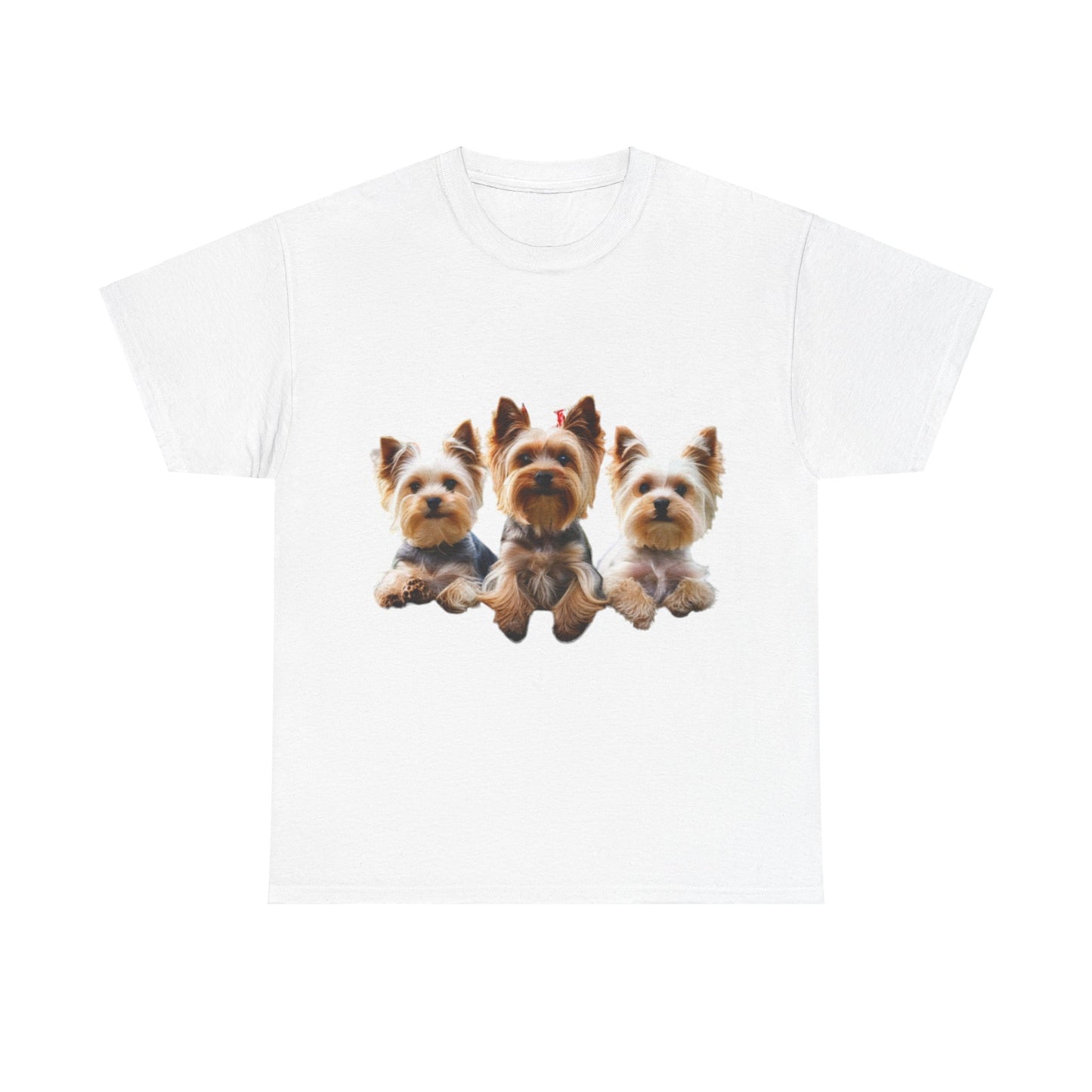 Unisex Heavy Cotton Tee - 3 Yorkshire Terrier