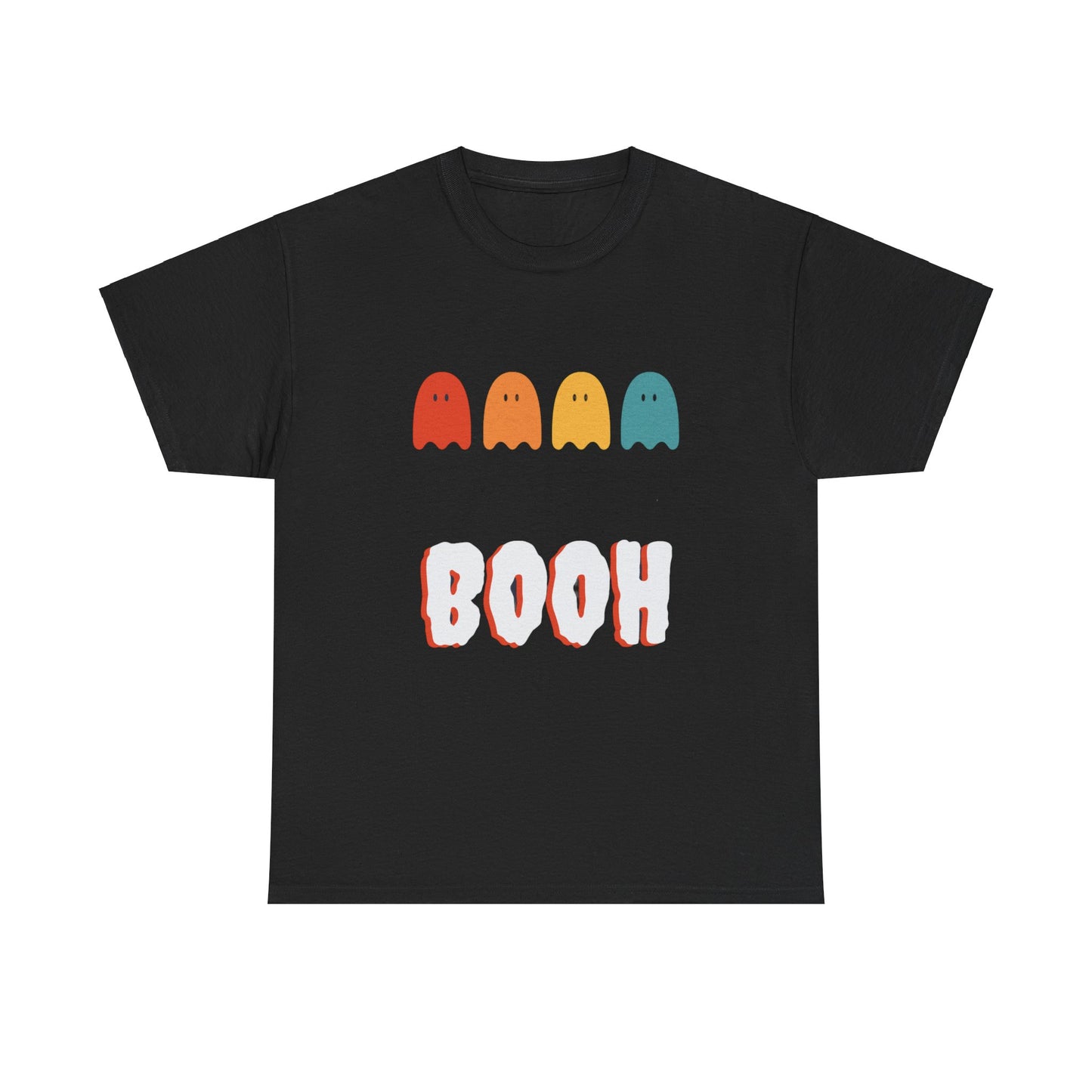 BOOH! Fun Unisex Heavy Cotton Tee - Maglietta in Cotone Pesante, Perfetta per Halloween e Look Casual