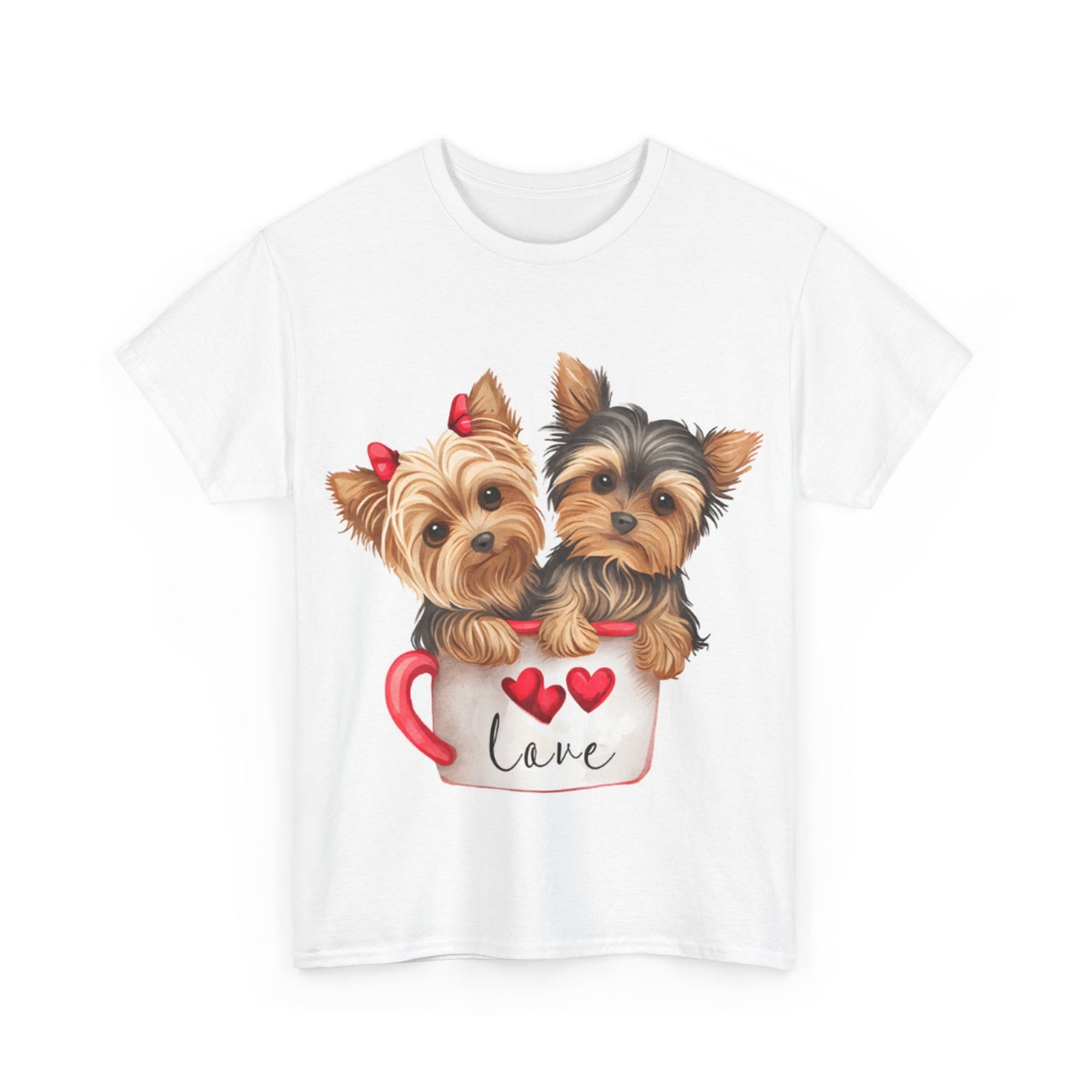 Cute Dog Lover Unisex Heavy Cotton Tee - Design 'Love'