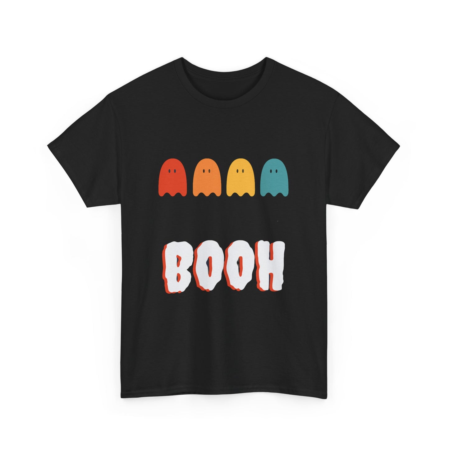 BOOH! Fun Unisex Heavy Cotton Tee - Maglietta in Cotone Pesante, Perfetta per Halloween e Look Casual