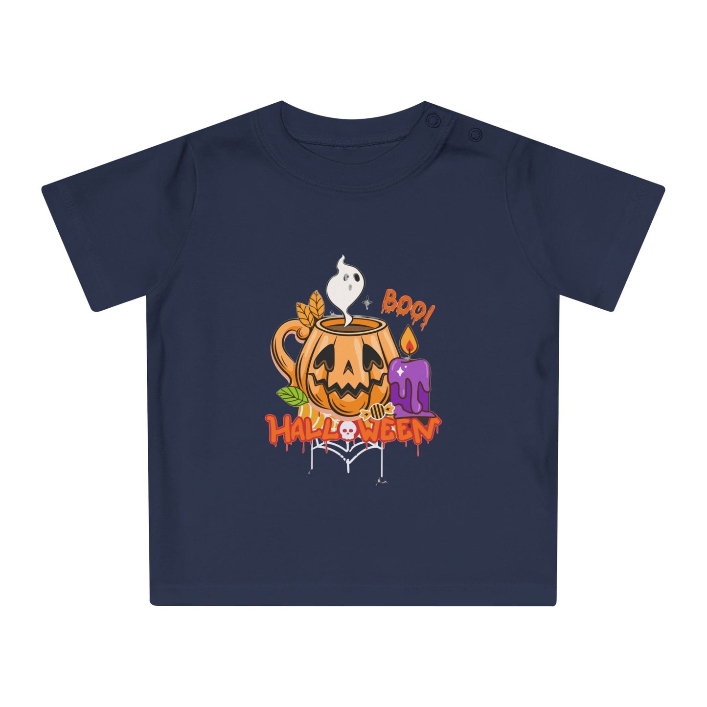 T-Shirt per Bambini di Halloween con Design di Zucca e Fantasma