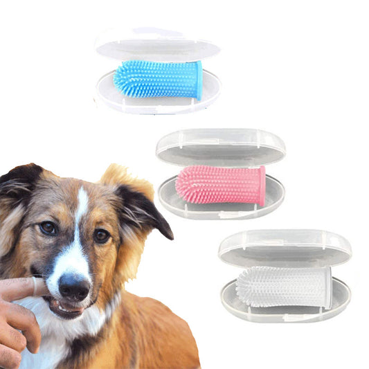 Spazzolino da denti per cani Pet Finger Set Pulizia dei denti Cura Spazzolino da denti per cani Silicone Dito Spazzolatura