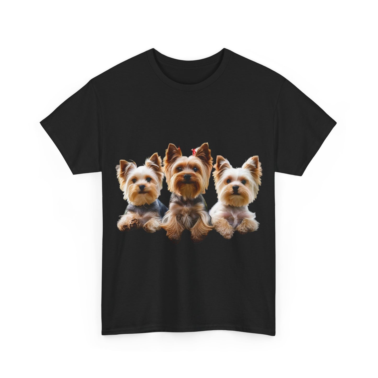 Unisex Heavy Cotton Tee - 3 Yorkshire Terrier