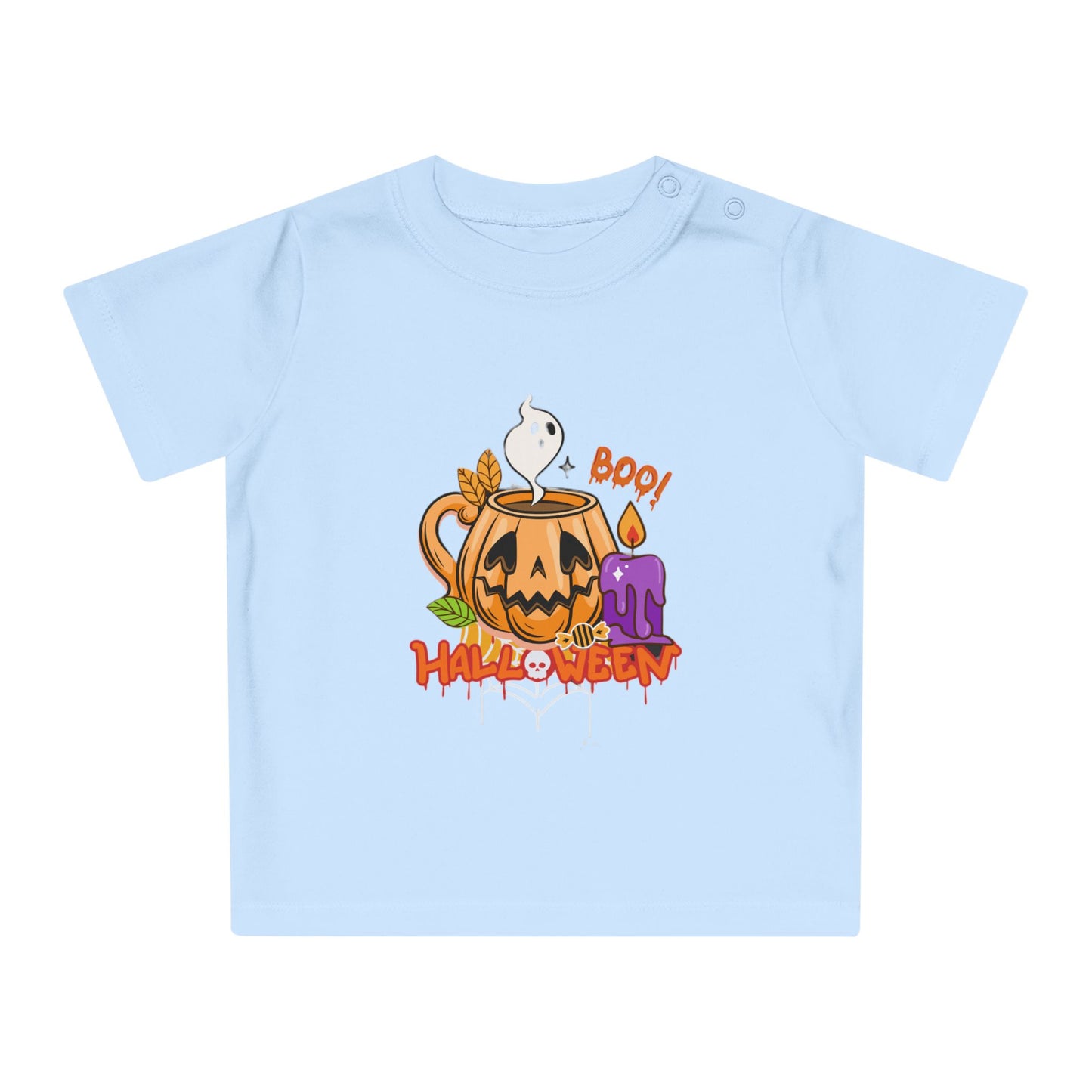 T-Shirt per Bambini di Halloween con Design di Zucca e Fantasma