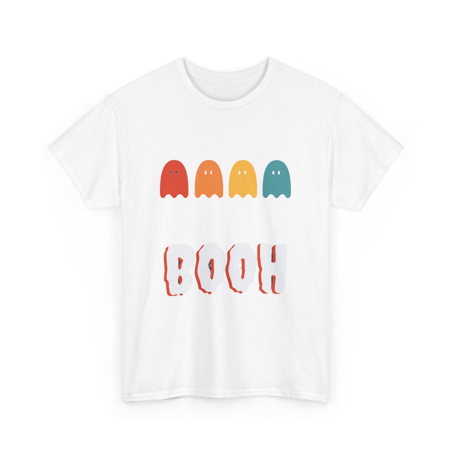 BOOH! Fun Unisex Heavy Cotton Tee - Maglietta in Cotone Pesante, Perfetta per Halloween e Look Casual