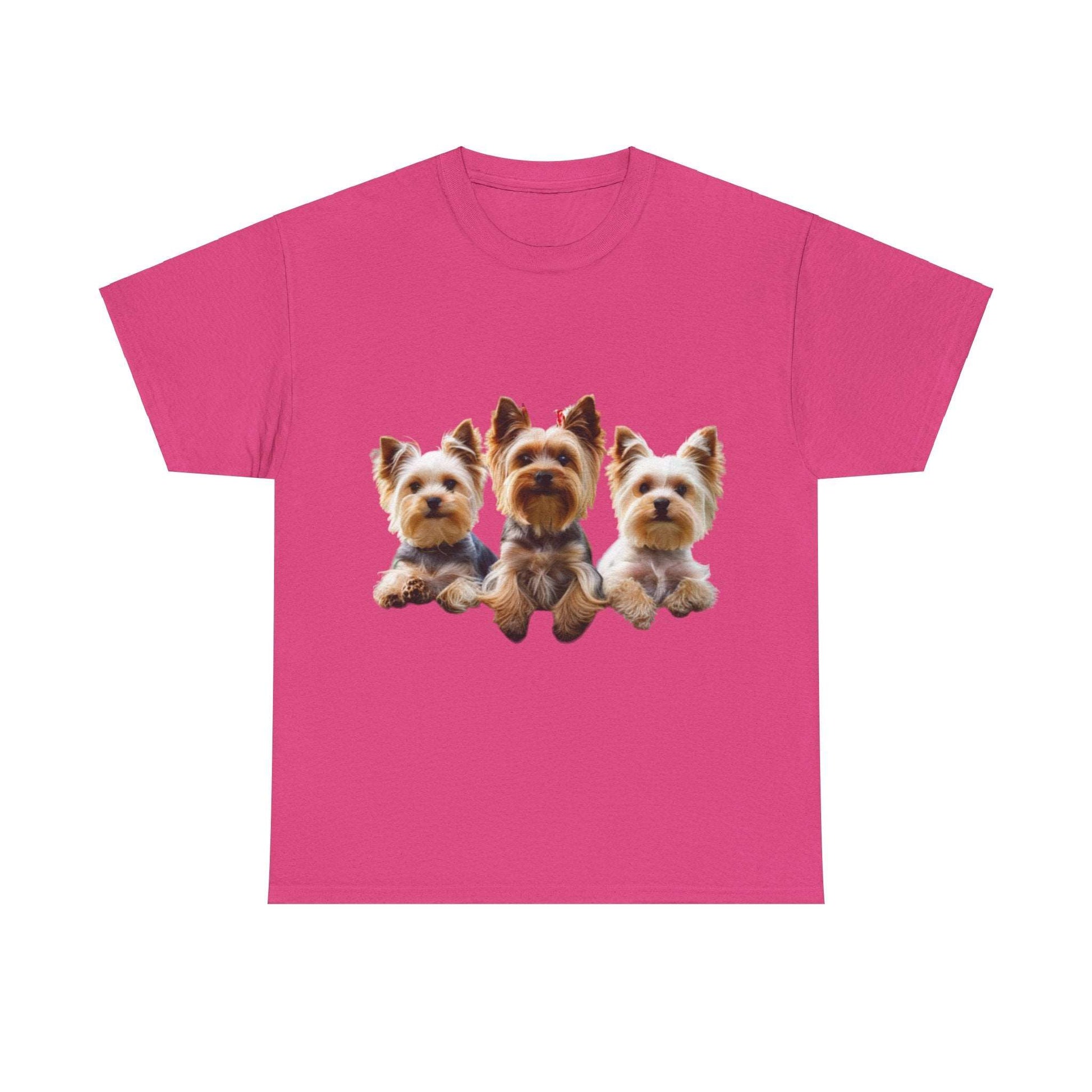 Unisex Heavy Cotton Tee - 3 Yorkshire Terrier