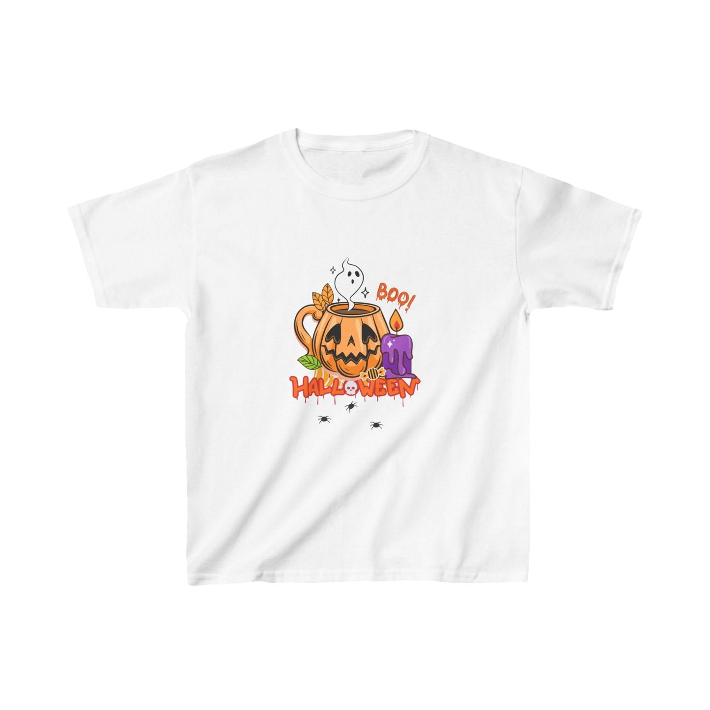 T-Shirt per Bambini di Halloween con Design di Zucca