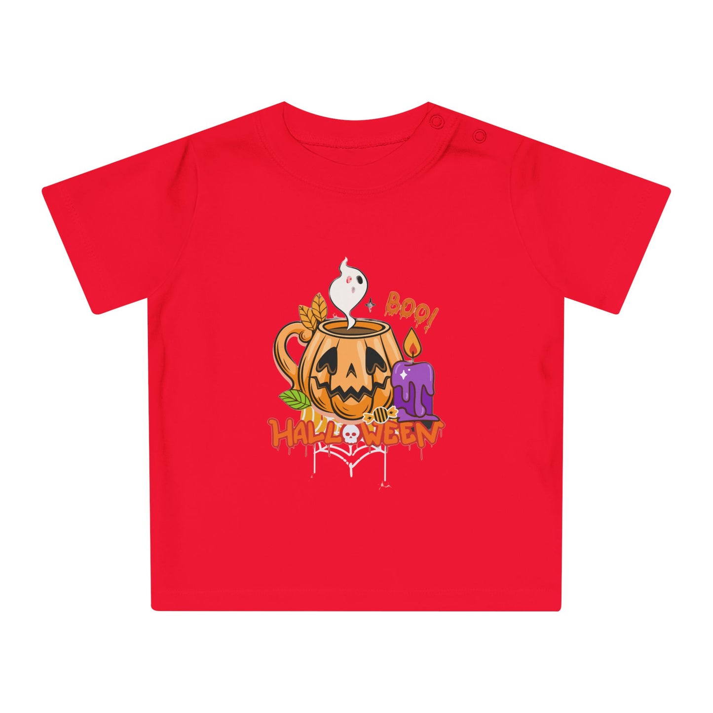 T-Shirt per Bambini di Halloween con Design di Zucca e Fantasma