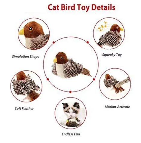 Cat Toys Dazzling Law Prey Series Sound Toys Touching Sensing Little Bird